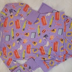 FRIENDS Bamboo Bliss Purple Toddler Pajamas, Fun Friends Print. 12-18M